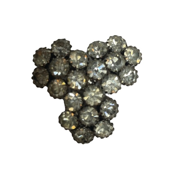 Vintage Triangular Cluster Rhinestone Brooch - Picture 8 of 10